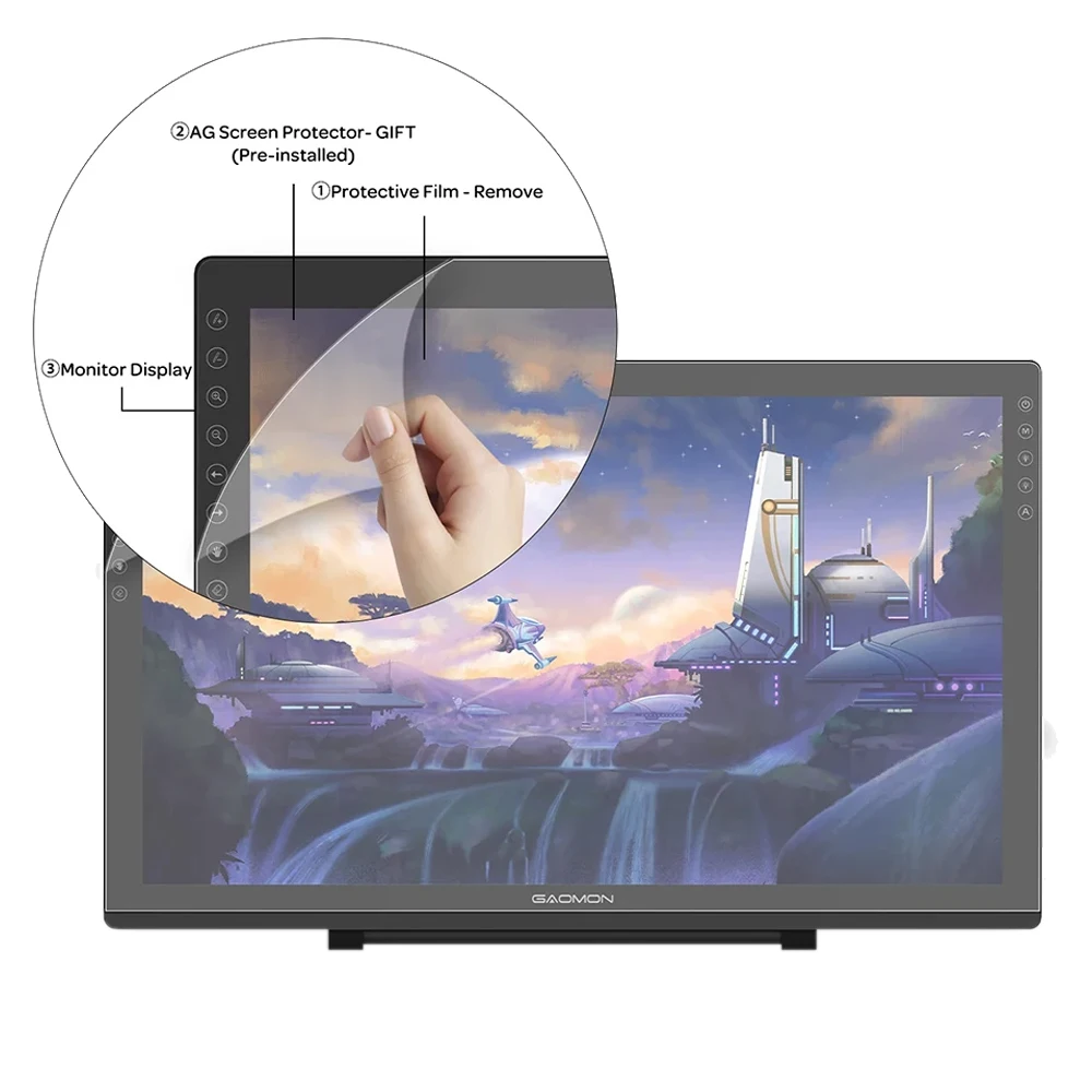 Protective Film for GAOMON PD1161/PD1220/PD1320/PD1560/PD1561/PD1610/PD156PRO/PD2200, Protector for Graphics Tablet Display