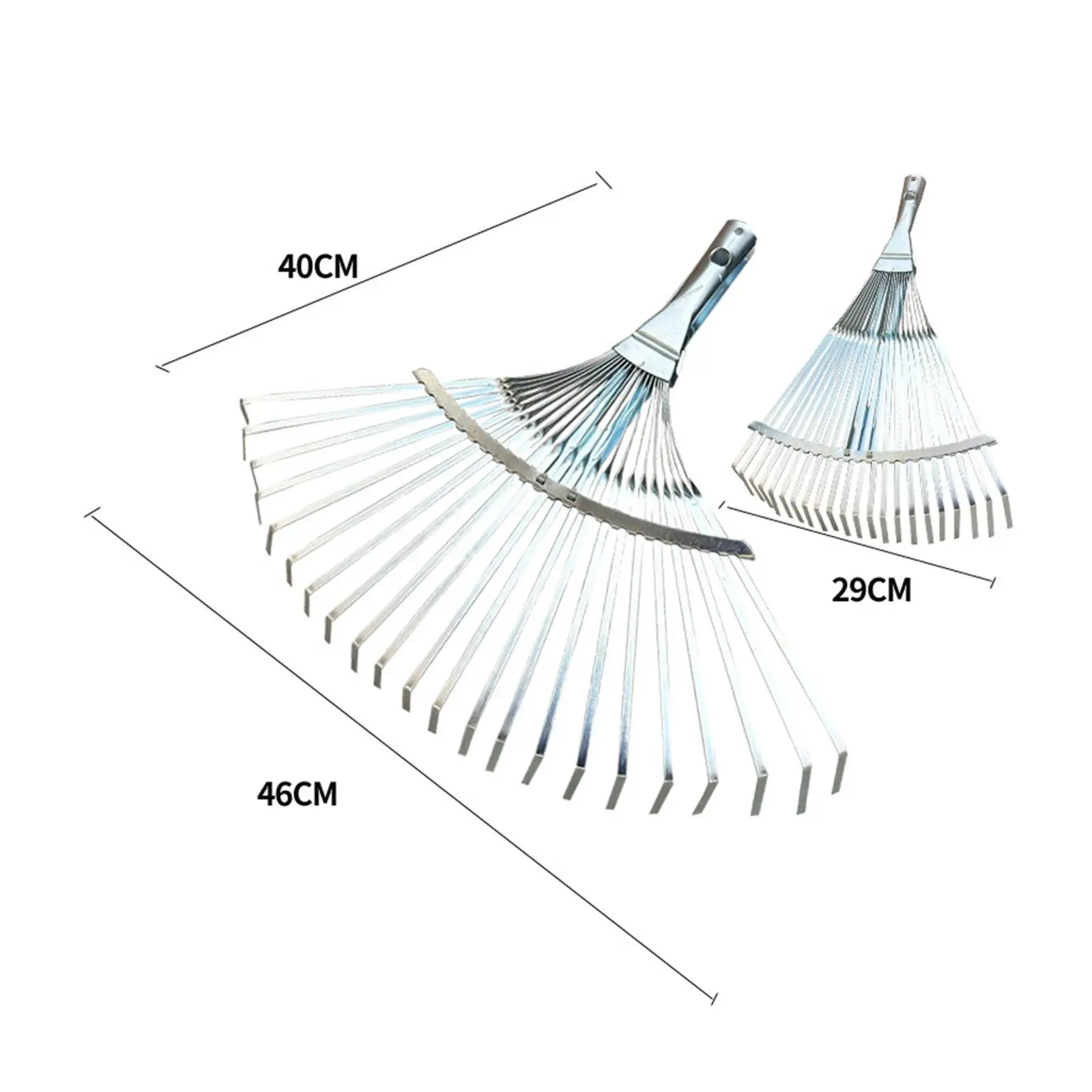 Garden Leaf Rake, Telescopic Metal Rake ,29-46cm Expandable, Adjustable Leaf Rake Garden Camping Rake for Shrub Flower Bed