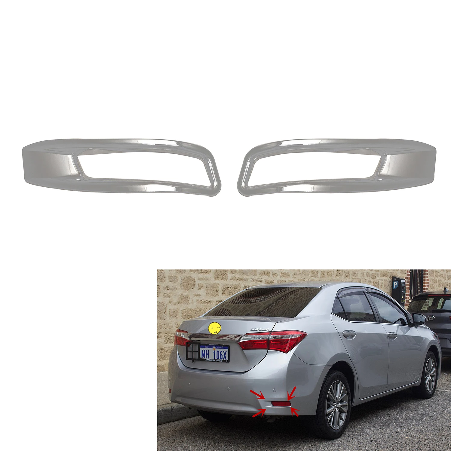 

2pcs New ABS Chrome Car Accessories Plated Rear Fog Lamp Cover Trim Paste Style For Toyota Corolla Altis 2014 2015 2016 2017