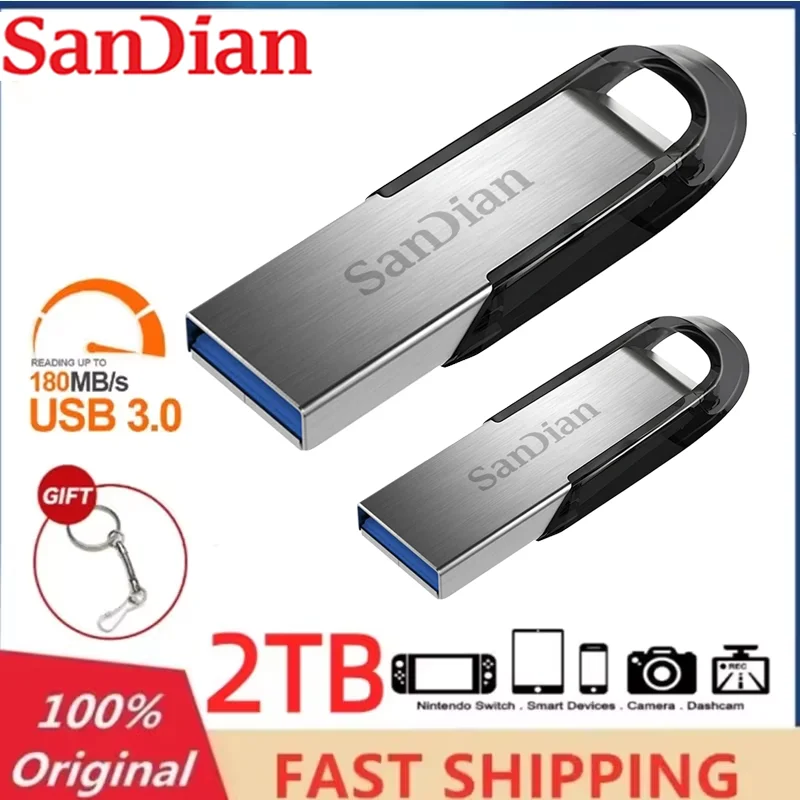 Pendrive USB 3,0 de 2TB, unidad Flash rápida, Mini Pendrive de 1TB, 512GB, 256GB, disco U para TV, PC, ordenador y juegos