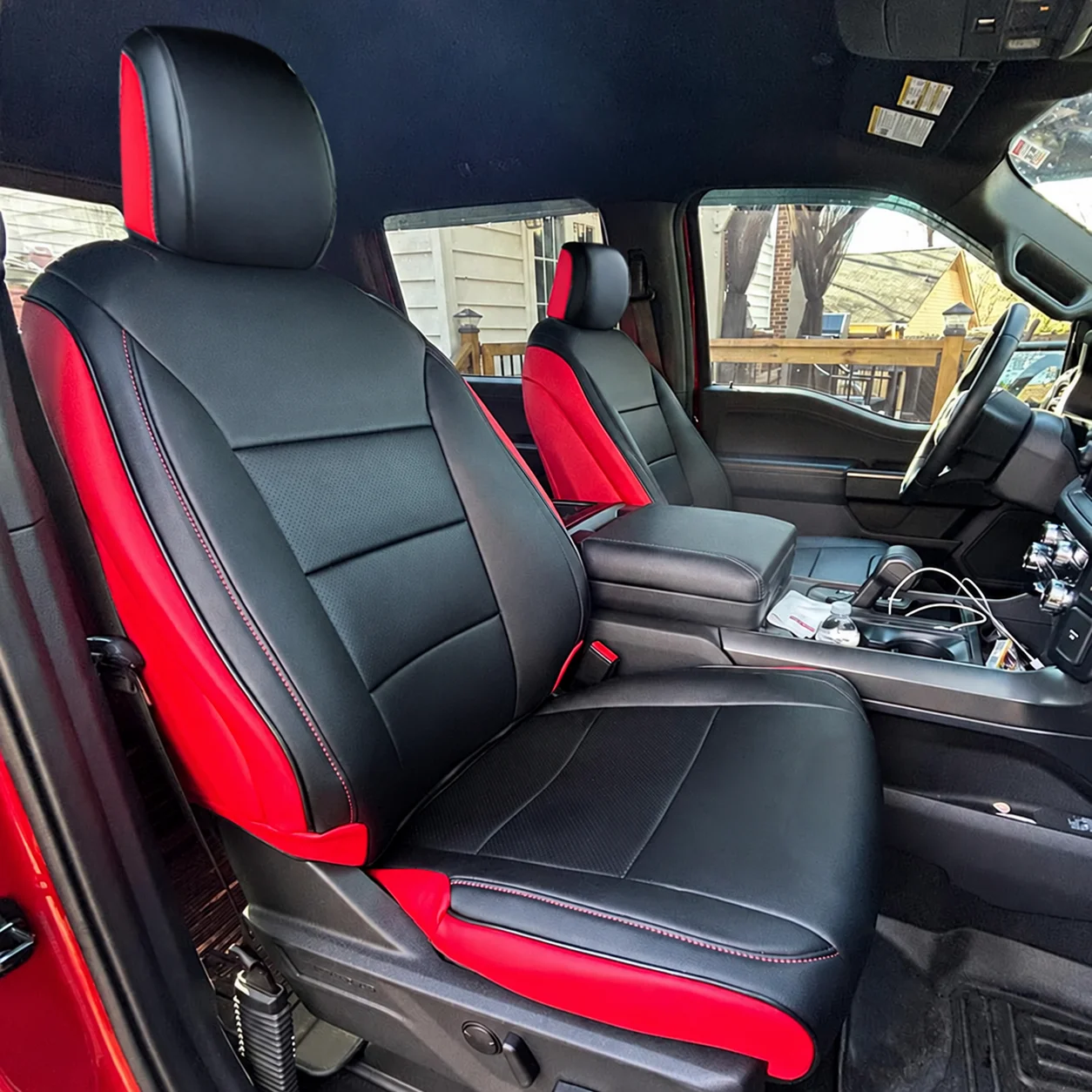 Custom Fit for 2009-2023 Ford F-150 F-250 F-350 F150 F250 F350 Truck Car Seat Covers 5 Seats Full Set Premium Synthetic Leather