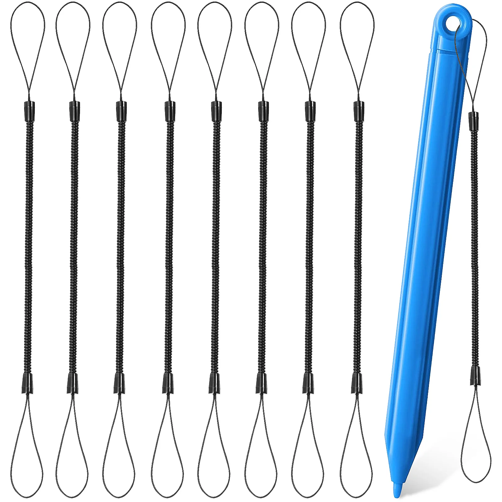 8-teiliges Stylus-Federkordel-Lanyard, einziehbar, Anti-Verlust, für Stifte, elastische Riemen, Füllfederhalter, Halter, Leine, Touchscreen