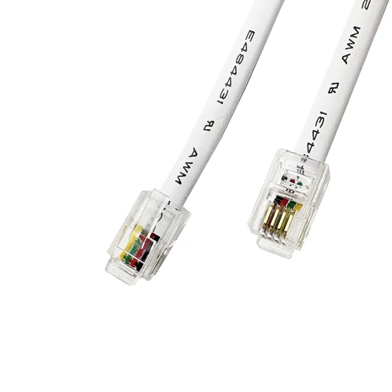 4P4C interface handset telephone crystal head copper four-core flat telephone line finished extension signal line receiver line