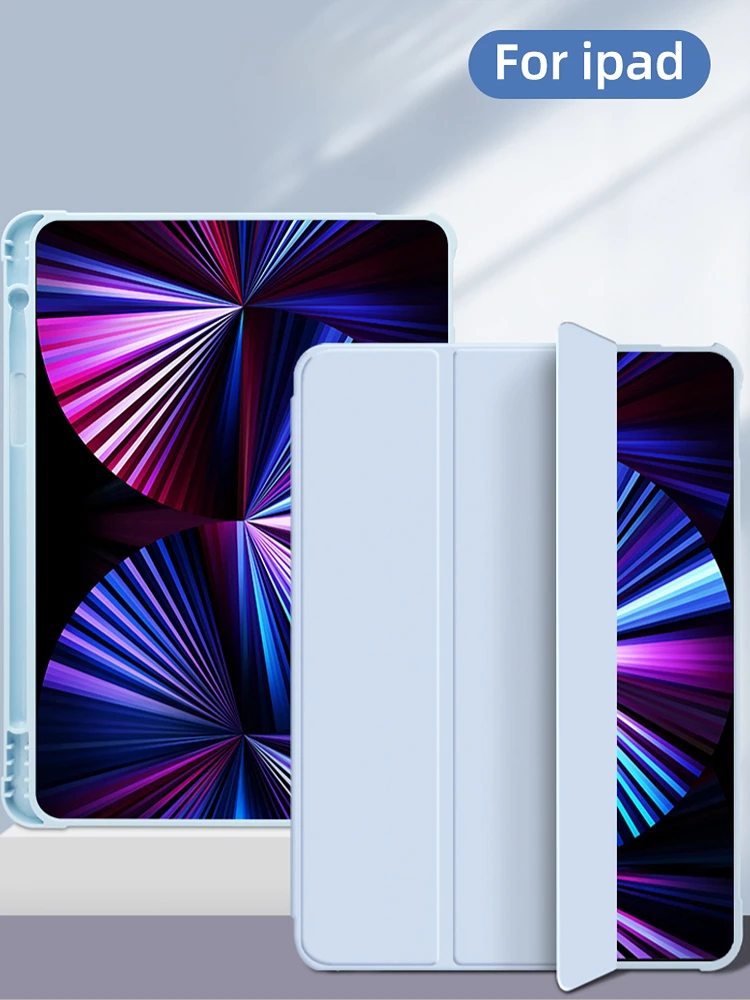 Etui na iPad 10. generacji, składane na 3 części, chroniące przed upadkami, do Air 4 5 6 10.9 cala 11 cali 13 cali, do Air 2 9.7 Pro 11 12.9 13 Mini 6 7 — zdjęcie 2