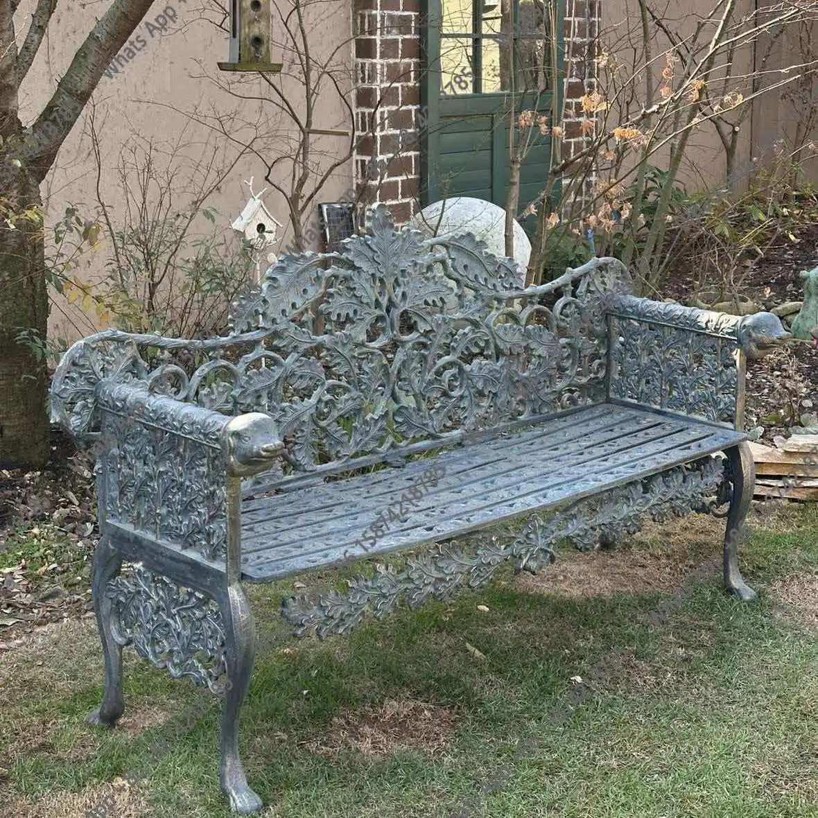 Craft garden hollow pattern cast iron old gardening tables and chairs terrace balcony courtyard dog head ivy