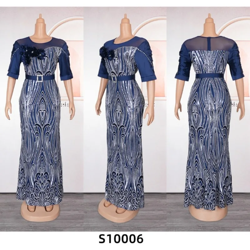 

African Dresses For Women Vetement Femme Dashiki Abaya Diamonds Maxi Dress Africa Clothes Dashiki Ankara Dresses Autumn New