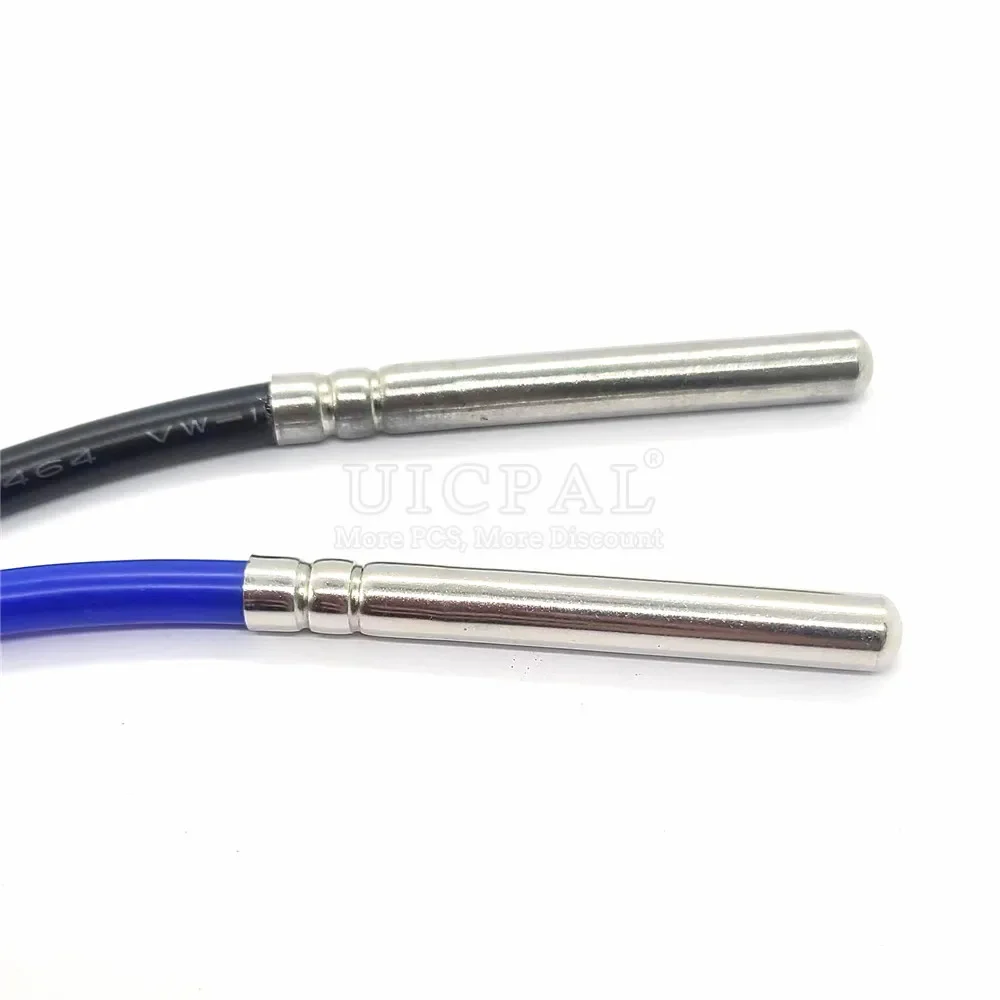 Temperature Sensor Probe DS18B20 304 Stainless Steel 6*50MM OD 5.0MM Waterproof Dustproof PVC SL Sensors Cable 1M Length