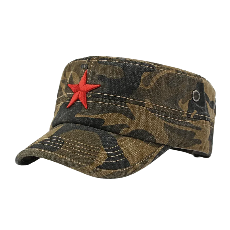 

Men's Camouflage Flat Top Baseball Cap, Outdoor Sports Caps, Tactical Dad Hat, Casual Cadet, Trucker Hats