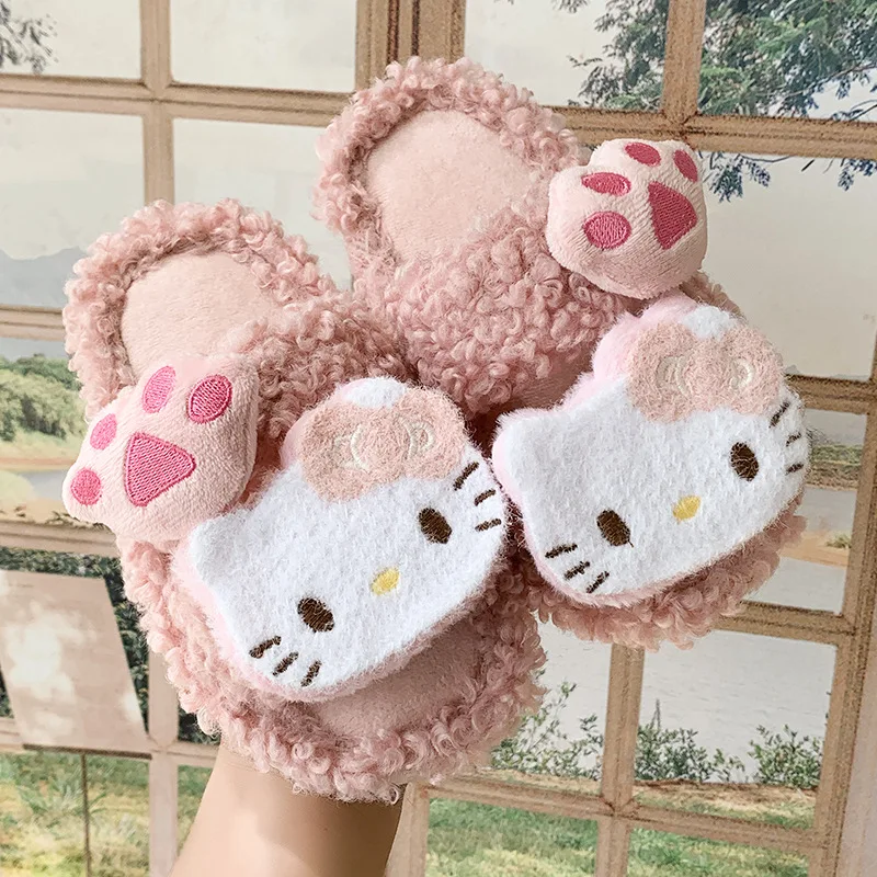 

Зимние теплые домашние мюли с милым рисунком, мягкие нескользящие пушистые тапочки для детей-подростков, мальчиков и девочек, детская домашняя хлопковая обувь