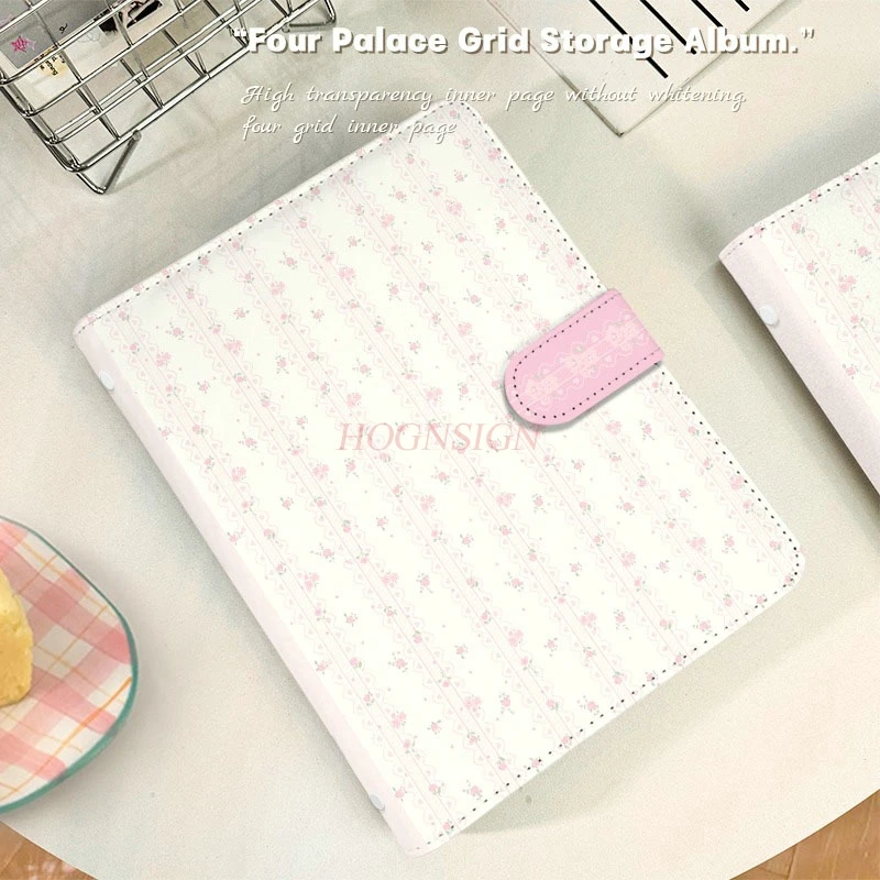 1book Leather 3-inch four palace foundation make-up detachable foldout type Polaroid dust book