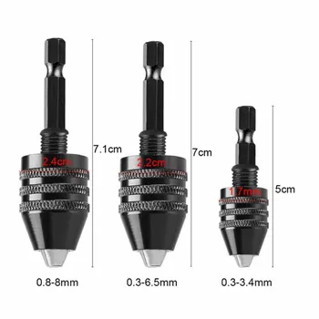 자동 조임 전기 드릴 비트, 키리스 드릴 척, 콜릿 고정장치 도구, 1/4 인치 육각 섕크, 퀵 체인지 컨버터, 0.3-8mm