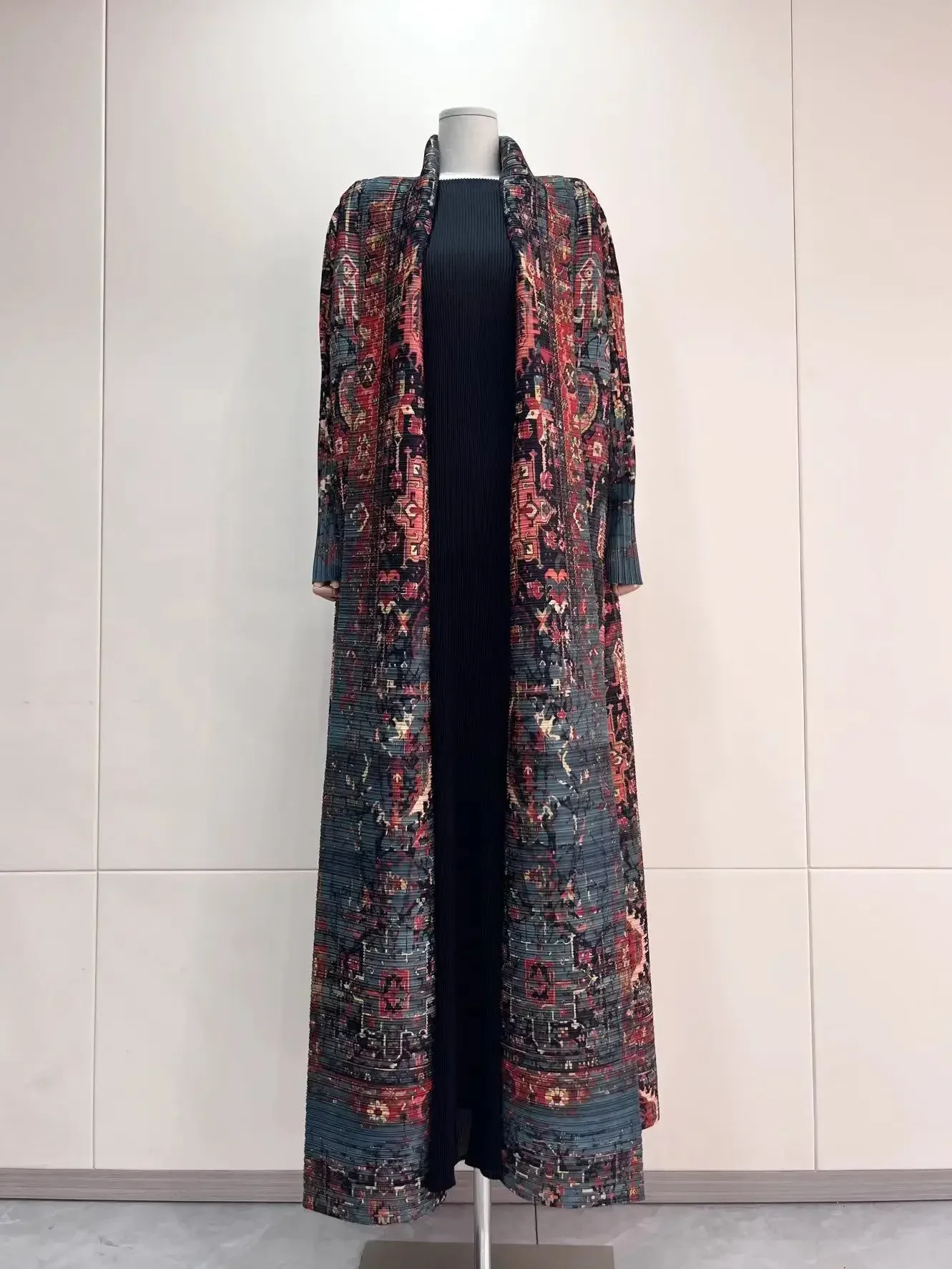 

Женский плиссированный кардиган ALSEY Miyake, свободный классический винтажный кардиган в арабском стиле с принтом, Новинка лета 2024