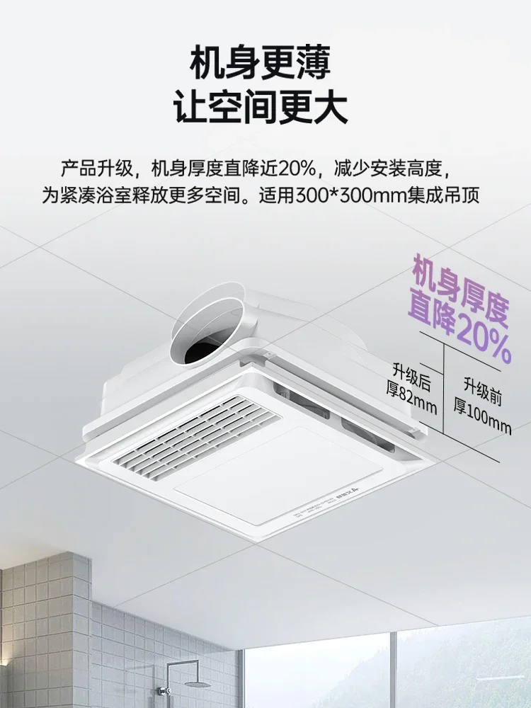 220V Airmate Bathroom Integrated Ceiling Exhaust Fan with LED Lighting, Heating, Ventilation and 4-in-1 Combo