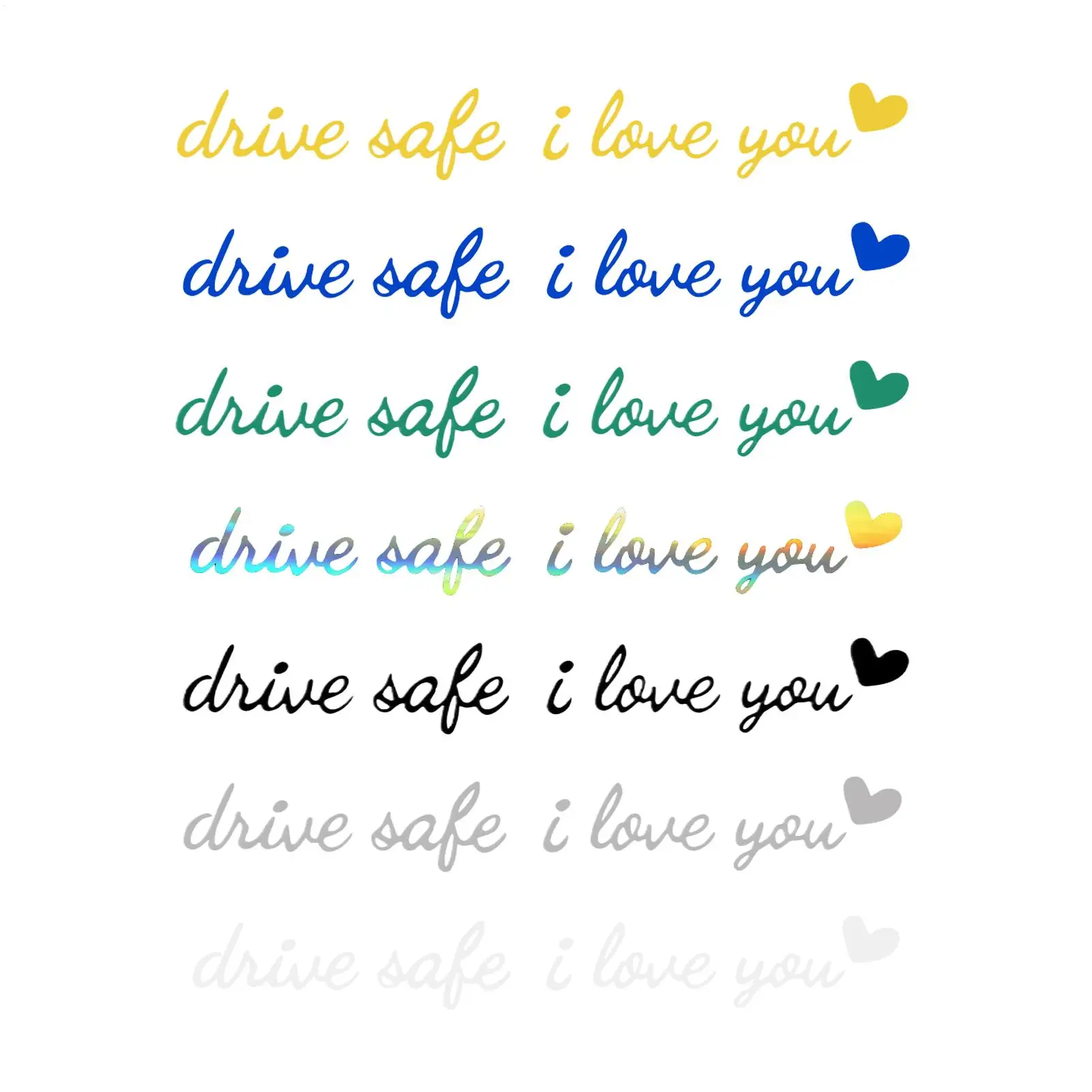 Rearview Mirror Decal Drive Safe I Love You Car Mirror Sticker Cute Vehicle Accessories for Dashboard Windshield Window Scooters