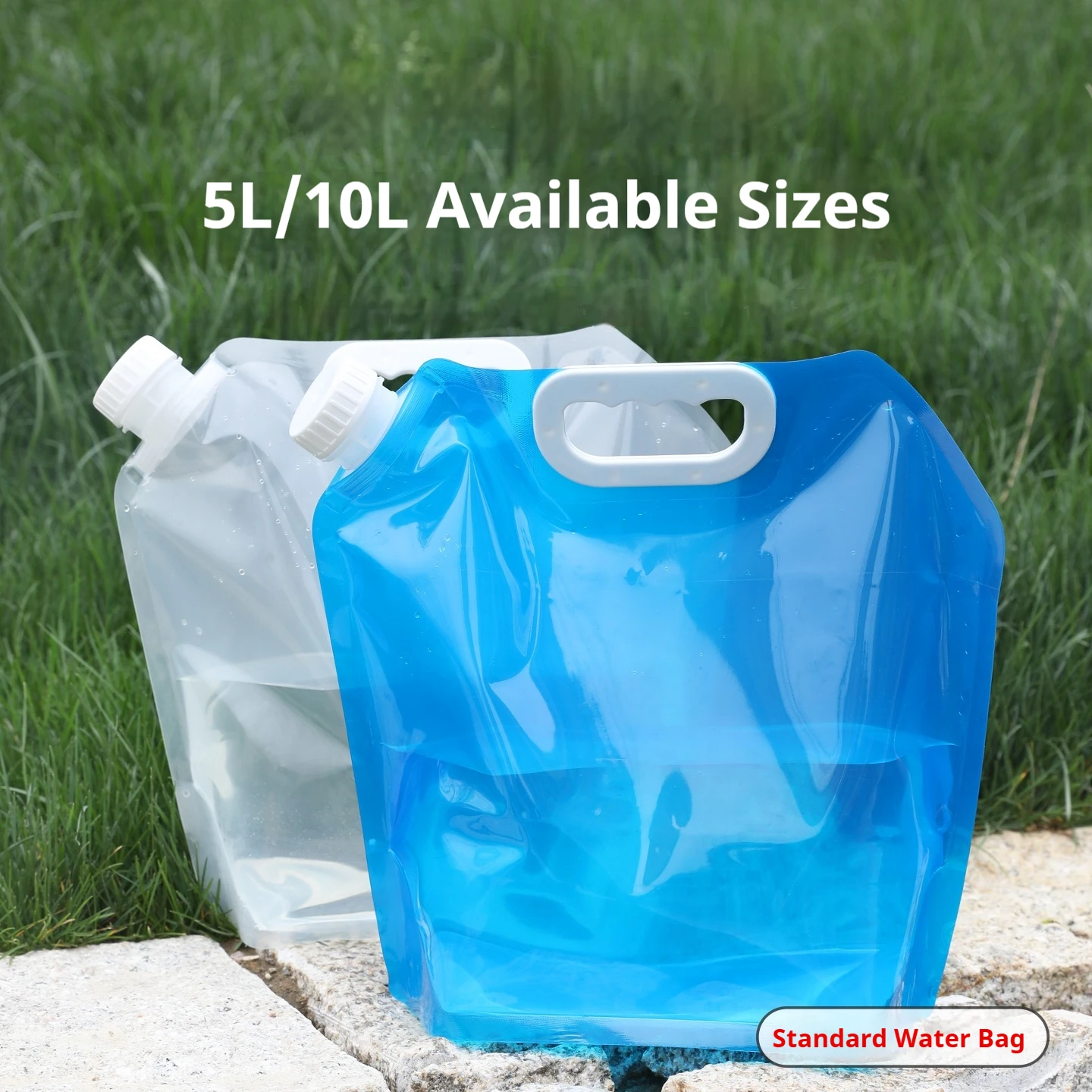 حقيبة تخزين المياه في الهواء الطلق 5/810/L مع صمام صنبور السياحة التخييم سعة كبيرة المحمولة طوي حقيبة المياه البلاستيكية مانعة للتسرب
