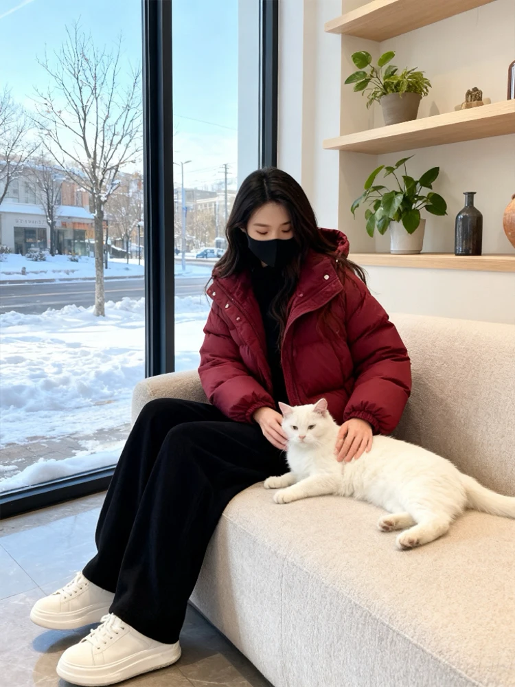 

Faionable Thiened Hooded Cotton Jaet Women's Winter New Loose Versatile ort Sle Korean Version Commute Sle Coat