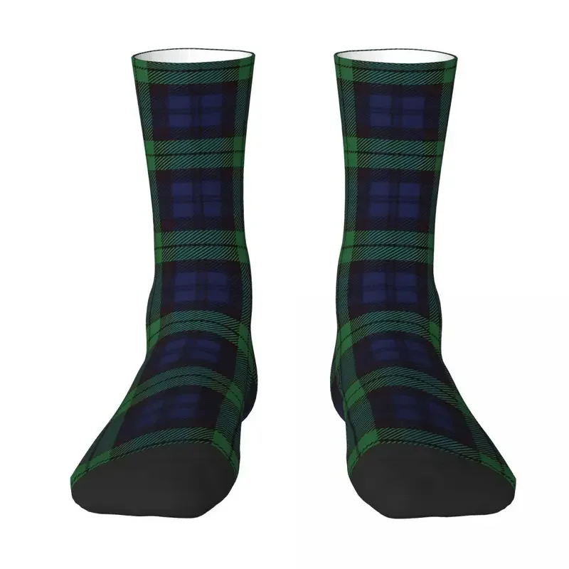 Y2K Watch Blue Green And Black Plaid Scottish Military Tartan Kawaii Sports Cartoon Pattern Socks