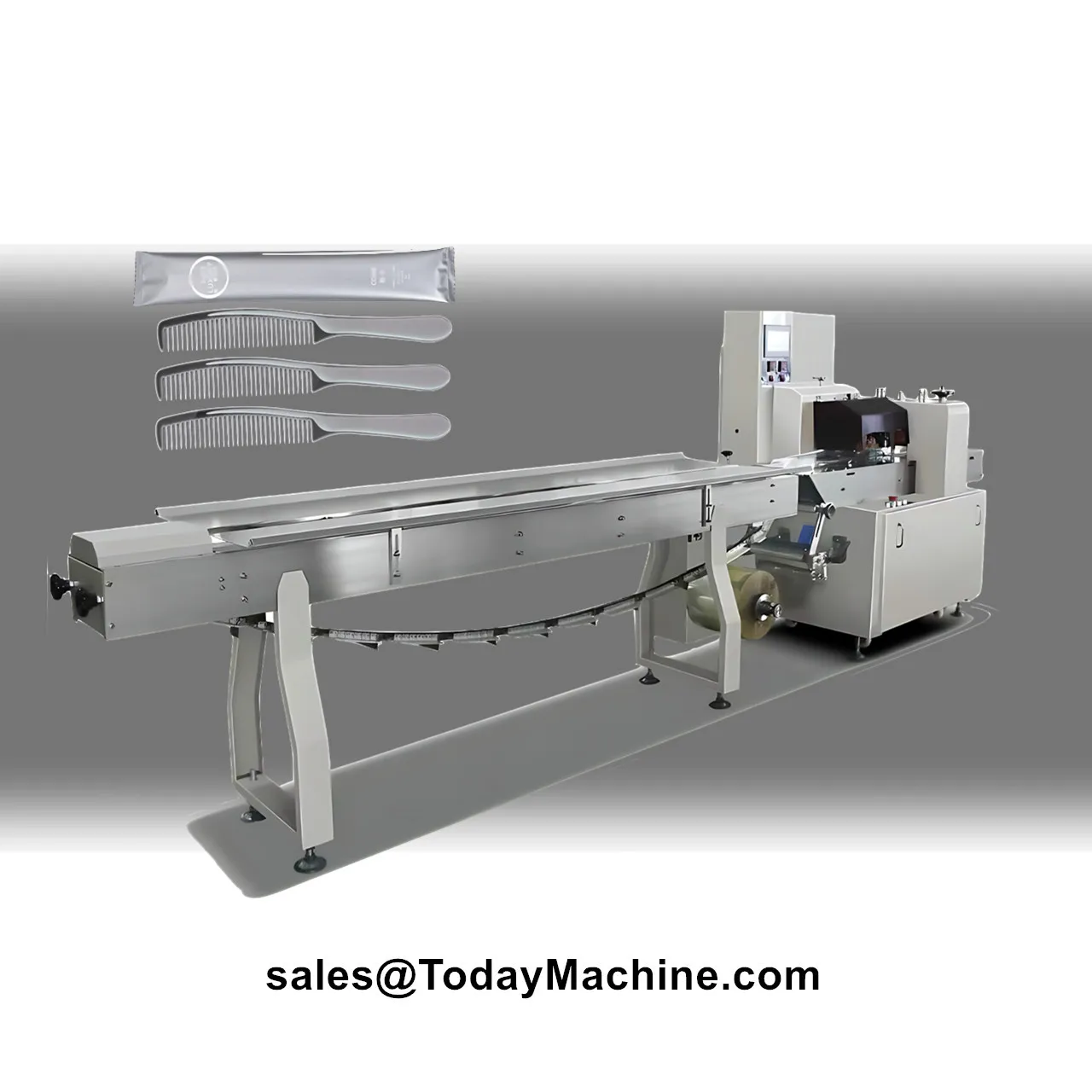 Automatic Croissant Bread Packing Pillow Bag Wrapping Machine