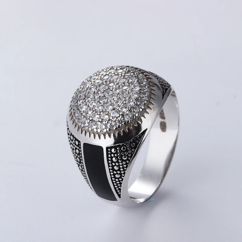 

Esquire Men's Jewelry 925 Sterling Silver 5A CZ Diamond Cluster Ring for Men