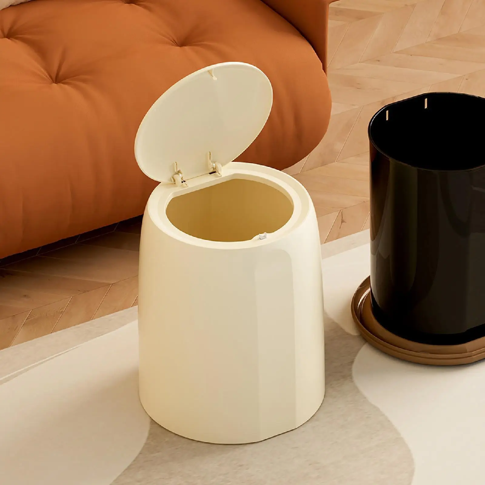 

Многофункциональная корзина для мусора с крышкой, экономящая место, портативная, для декора, для гостиной, офиса, ванной, кухни, спальни