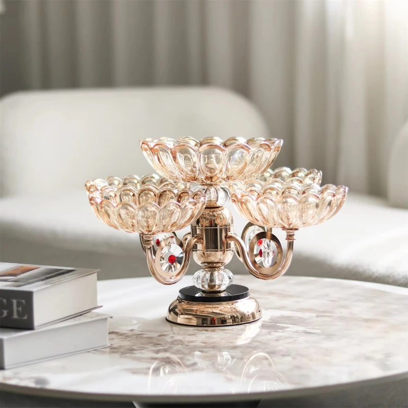 

Deluxe Chinese lotus fruit plate Home desktop art composite fruit plate