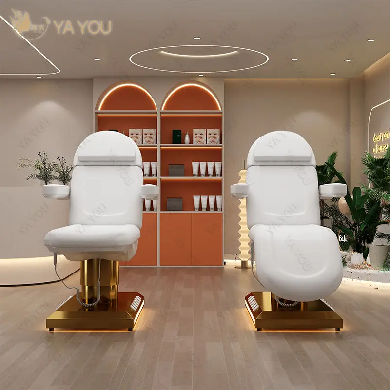 Motor Electric Facial Massage Bed With Foot Control Adjustable Height For Commercial Salon And Spa Furniture