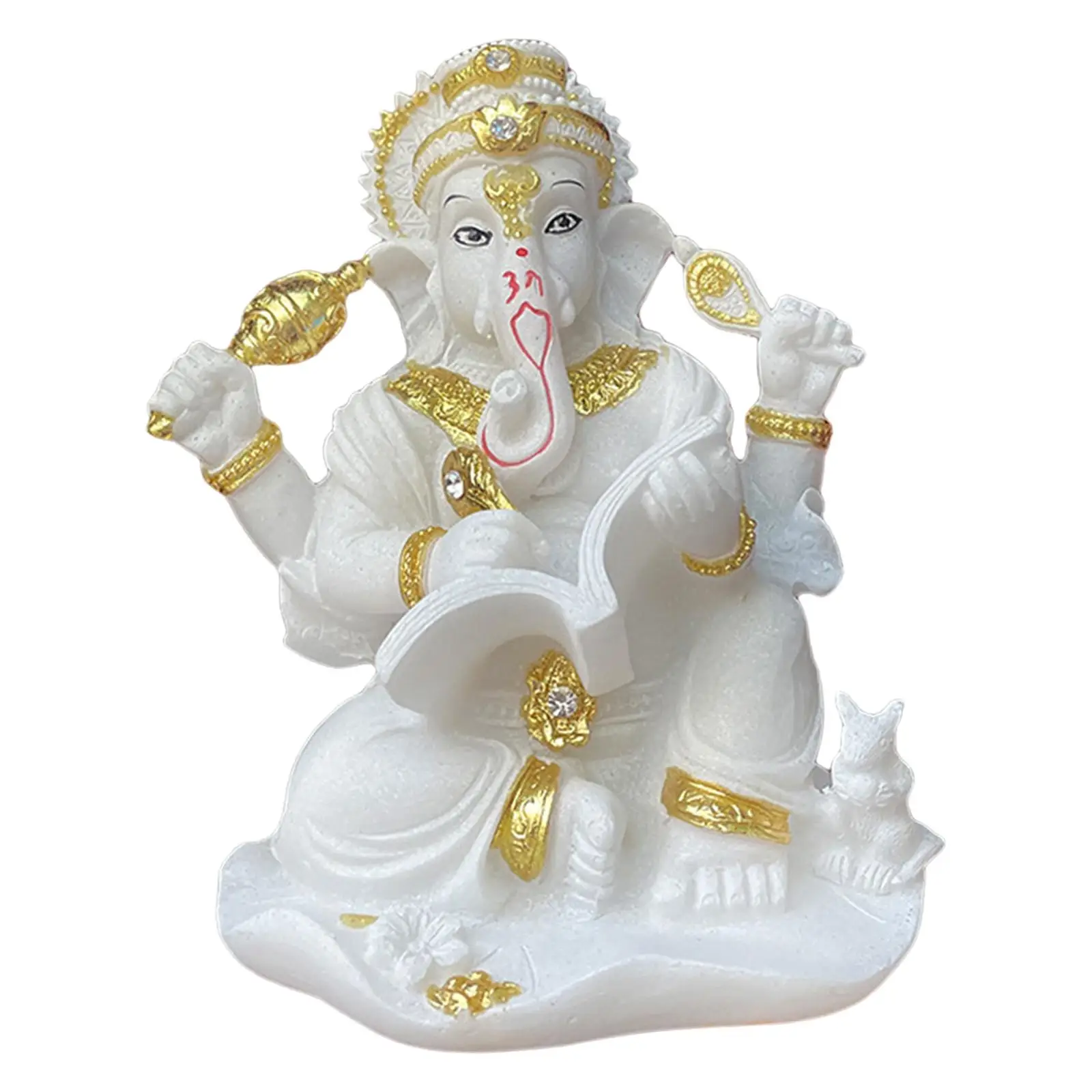 Ganesh Statue Standing Southeast Asia Sculpture for Office Collectible Meditation