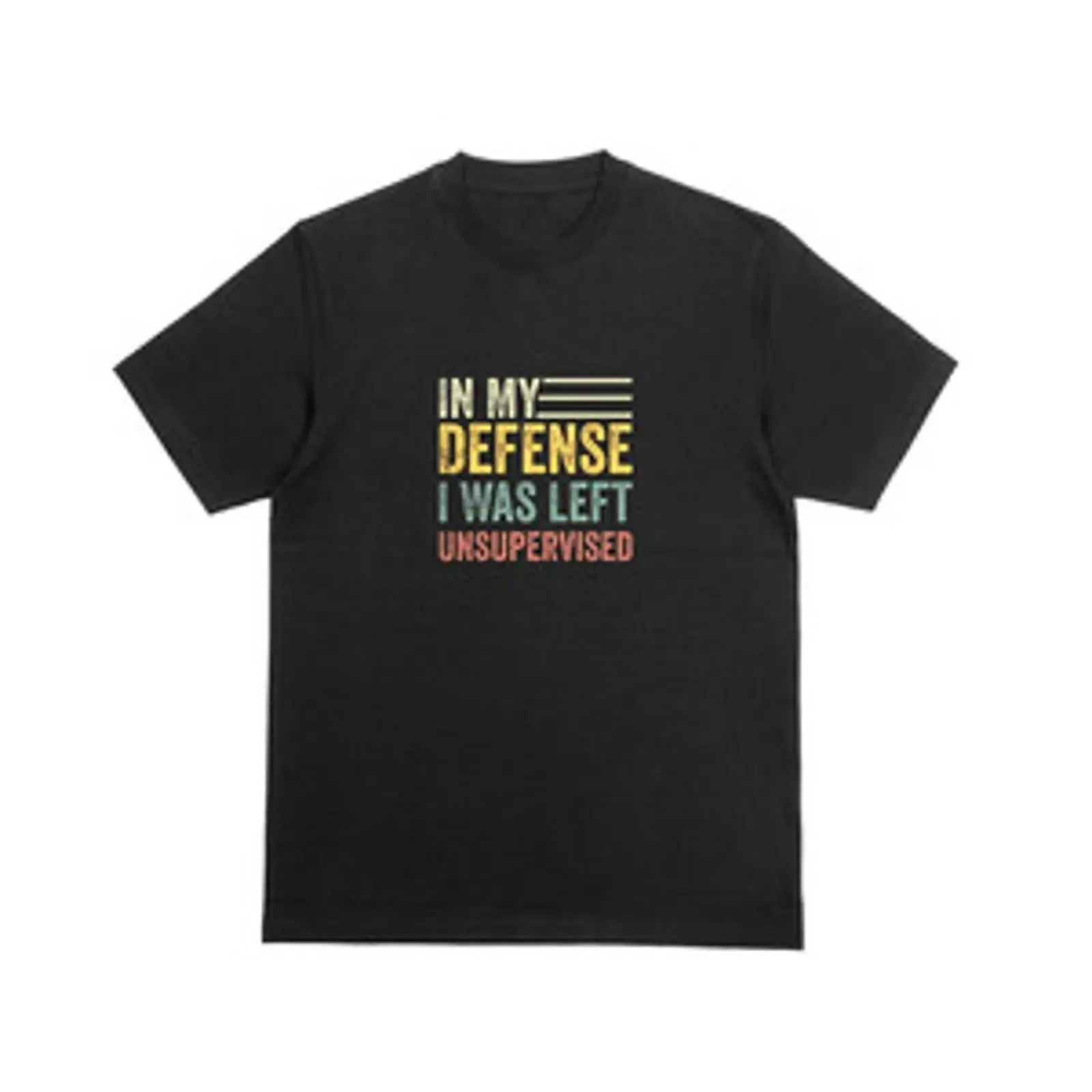 IN MY DEFENSE I WAS LEFT UNSUPERVISED T Shirt lustig Neuheit Witz 180 vintage Washed graphic Soft Stylish designer clothes