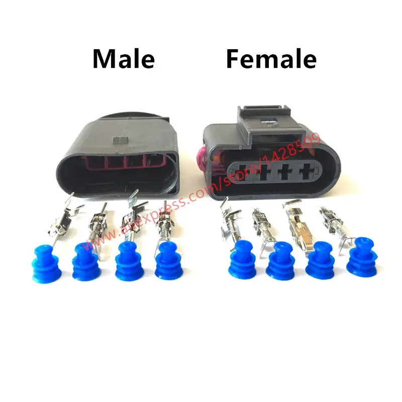 1 Set 4 Pin/Way Auto Ignition Coil Connector Repair Kit Case For A4 A6 VW Passat 1J0 973 724 1J0973724 1534159-1