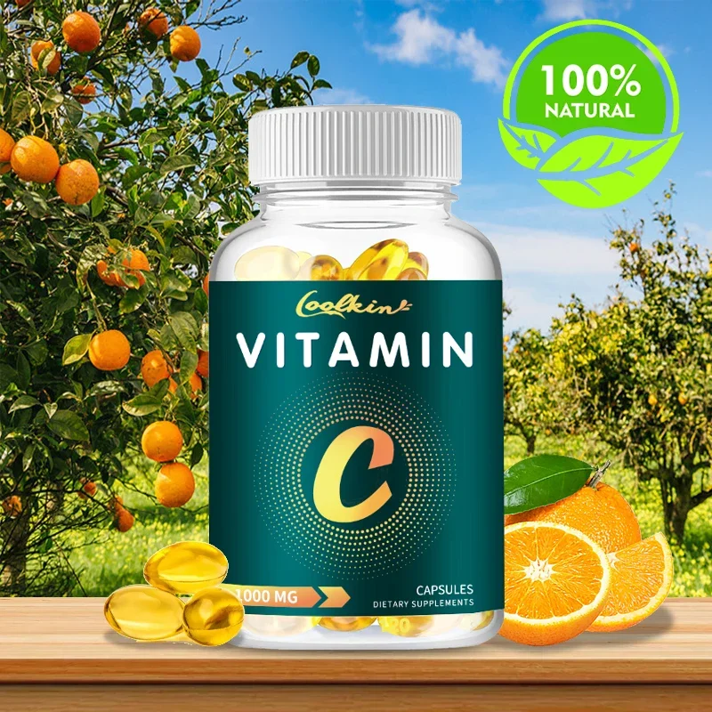 Vitamin C Capsules 1000 mg, Natural Supplement for Men and Women