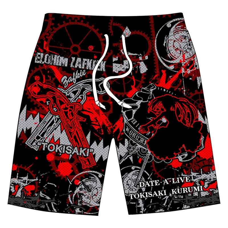 New Summer Loose Cartoon anime Print Basketball Leisure style Short Classic Gym Shorts Men\'s Gym Basketball Sports Beach Shorts