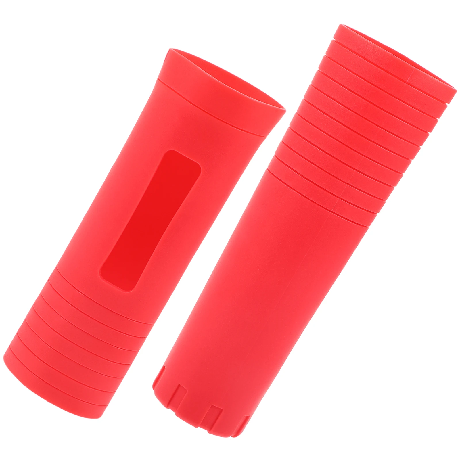 

2pcs Non-slip Silicone Microphone Cover Red Universal Model Cordless Handheld Mic Handle Sleeve Protective Case