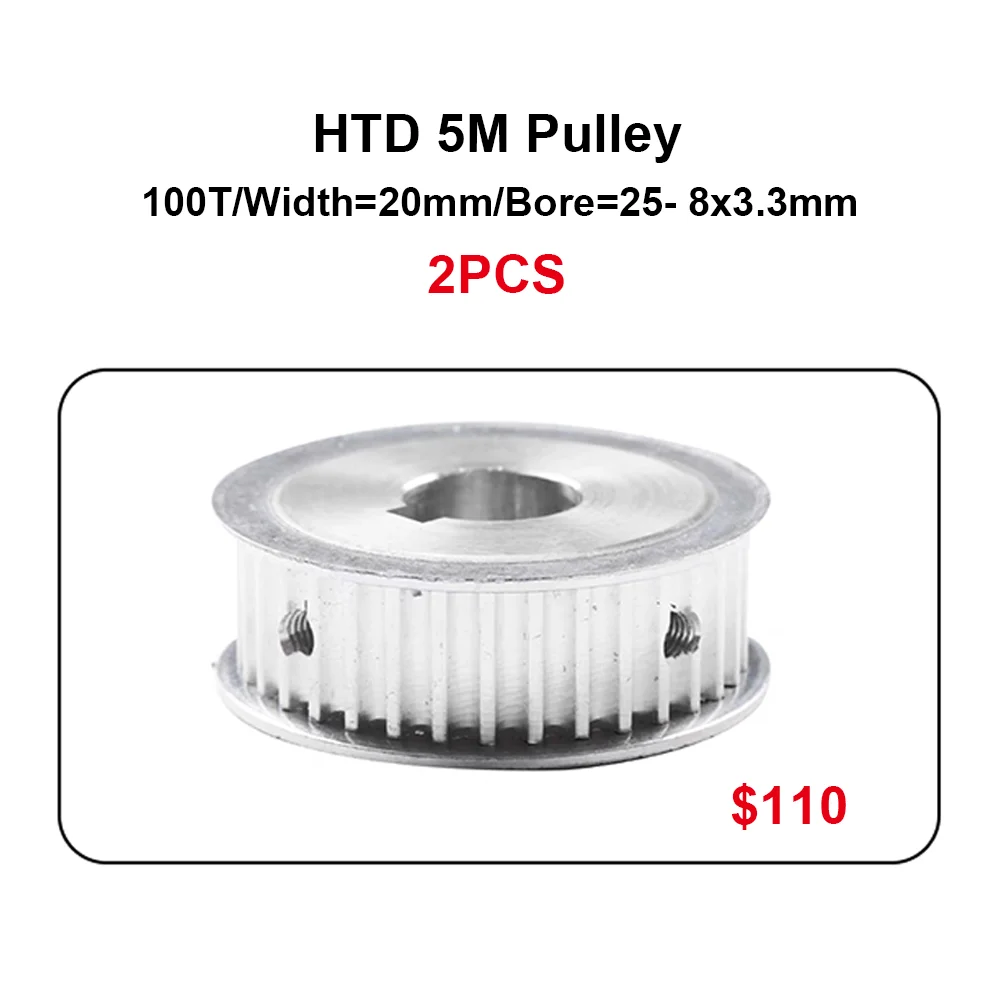 HTD 5M Pulley + HTD 5M Clamp Tooth Plate