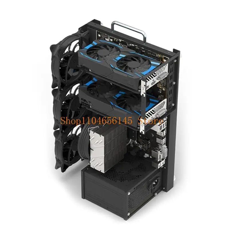 652F DIY Computer Motherboard Case Rack ATX Open Chassis Vertical Open Aluminum Frame
