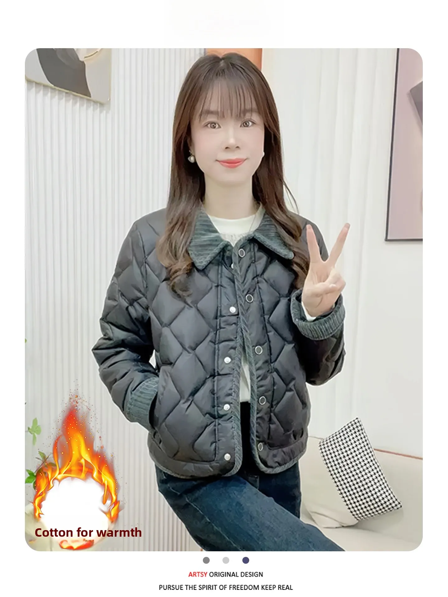 

Модная европейская женская короткая куртка свободного кроя с утепленной подкладкой, теплая, с эффектом стройнящей талии, зимняя верхняя одежда