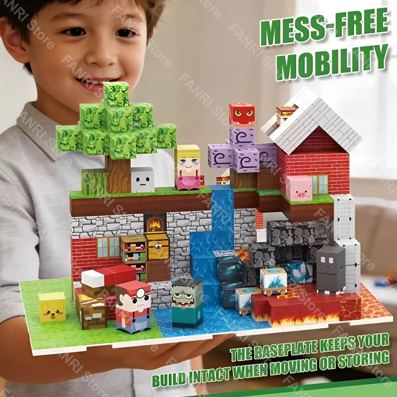 Magnetische bodemplaat Verscheidenheid grondplaten Match Mine World Magnetische bouwstenen Speelgoed voor jongens en meisjes Kinderen cadeau