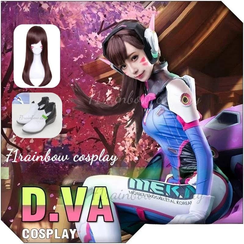 D.Va Cosplay Game OW DVA Song Hana Cosplay Costume Woman Christmas Uniforms D.va Driving Suit Sets Wig Shoes Costumes Cosplay