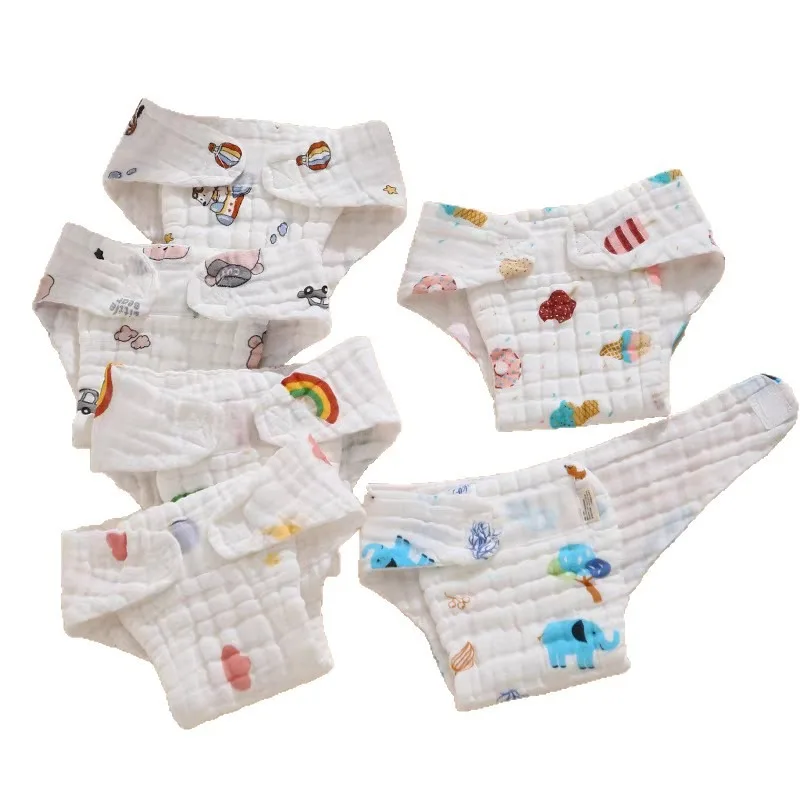 5pcs Newborn Diapers Washable Diapers Breathable Leak-proof Baby Special Urine Ring Baby Diaper Pants Color Random