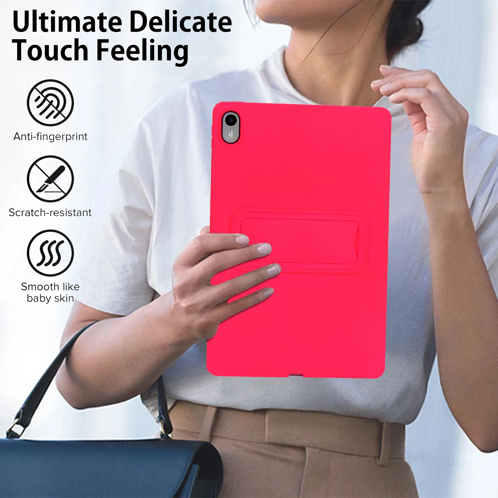 Case for Huawei Matepad SE 11 2024 11 inch AGS6-W00 AGS6-W09 AGS6-L09 Anti-fingerprint TPU Cover with Adjustable Gear Bracket