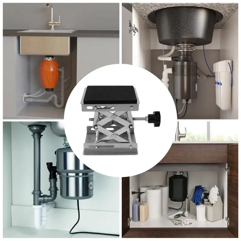 Lab Jack Lower Sink Bracket Lab Lift Stand Laboratory Support Expandable Lift Height 1.96-6.1in Shock Absorber Bracket Scissor