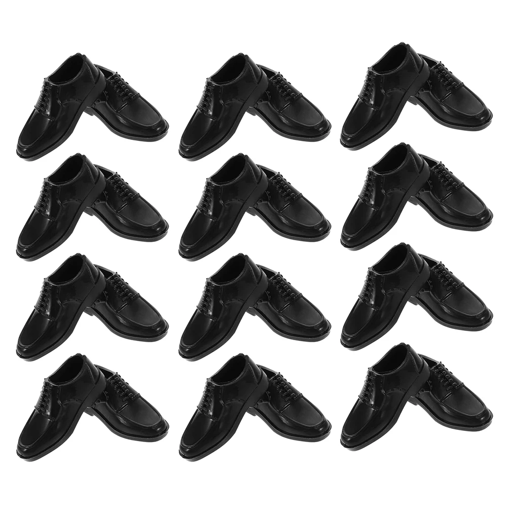 

12 Pairs Dressing Shoes Micro Landscape Decoration Costume Accessories Mini Finger Miniatures Toy Room