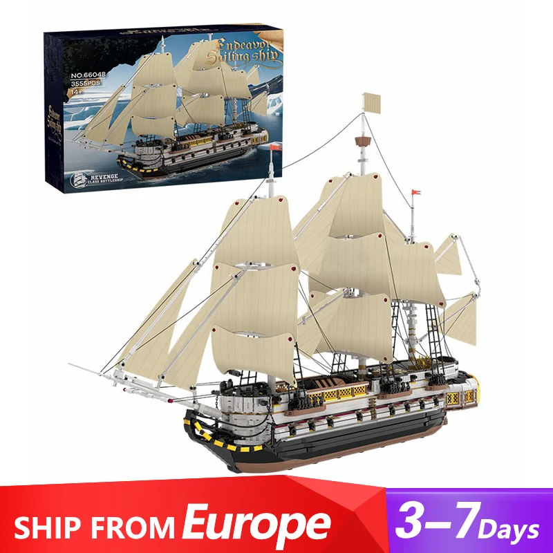 3555Teile MOC Piratenschiff Technik Klemmbausteine,Endeavour Segelschiff Schiff Buildings Modell,  Idee Royal Navy Forschung Modell Sammlung Ornamente Pädagogisches Spielzeug Kinder Erwachsene