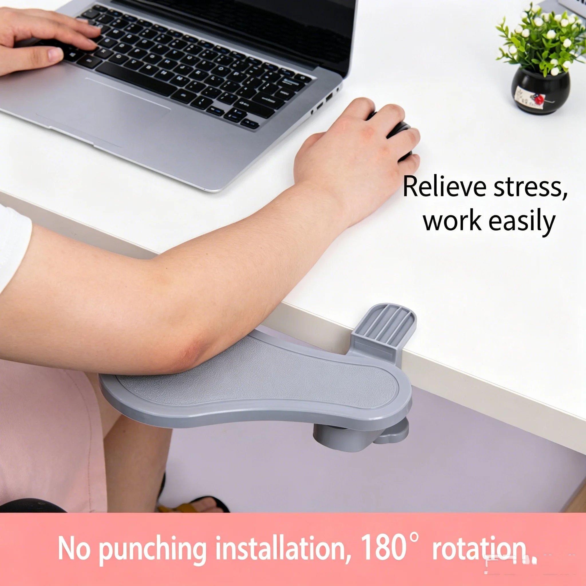 2Pcs Rotatable Computer Hand Stand Arm Support Desk Accessory for Home Office Creative Desktop Hand Stand