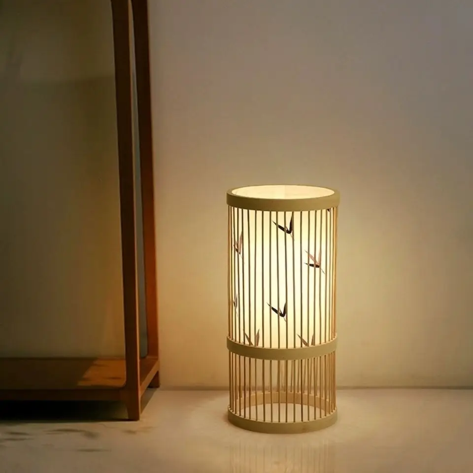 

Bamboo desk lamp plug in floor lamp Teahouse Guest Room Living Room lantern creative table lamp