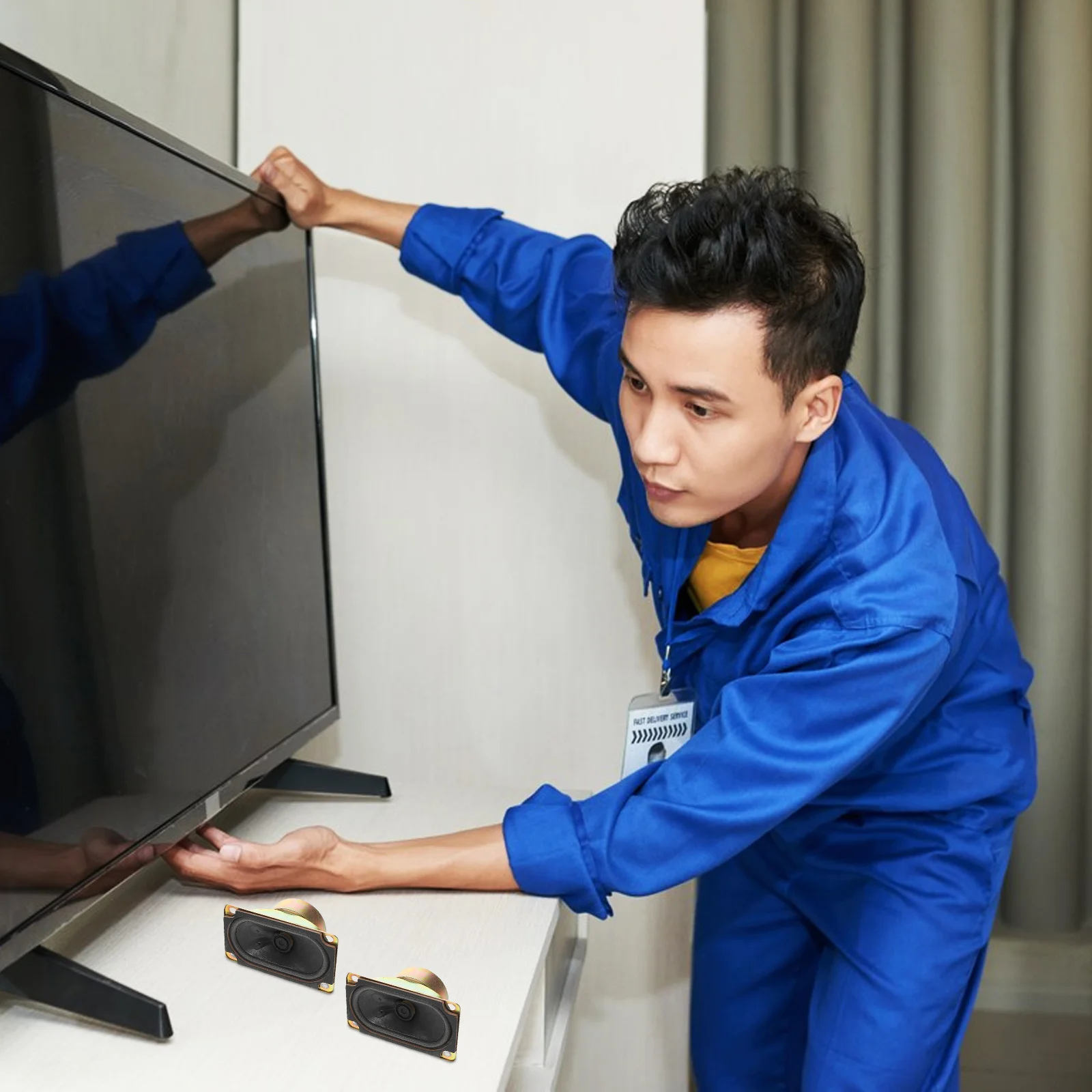 

2pcs Lcd Speaker Replacement Accessories Audio Horn Repair Kit High Sensitivity Drivers Loud Clear Sound For Large Rooms