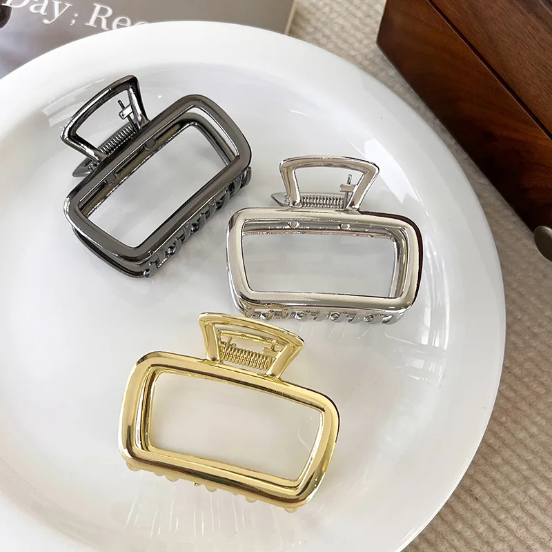 Модные тонкие винтажные женские маленькие заколки для волос в минималистичном стиле квадратный Краб для конского хвоста заколки для волос из сплава для девочек аксессуары в подарок