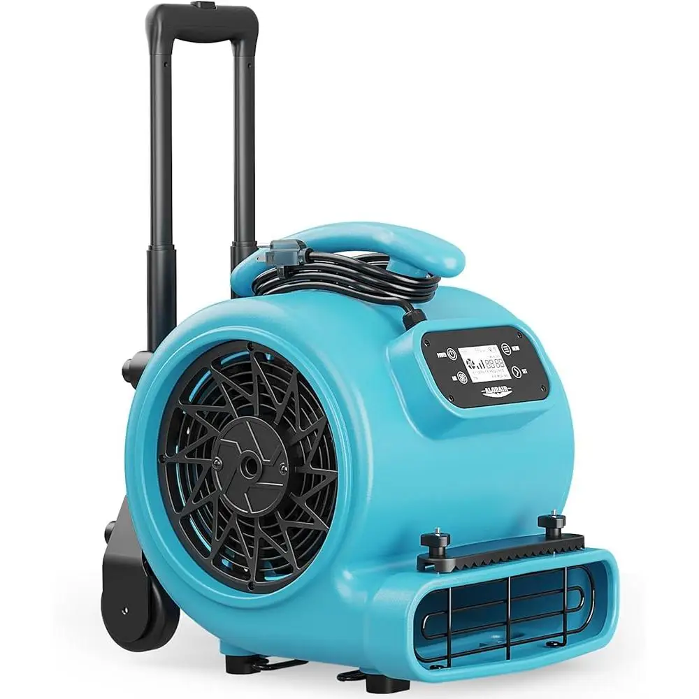 Heavy Duty Air Mover Blower 2000 CFM Adjustable Speeds Timer Caster Wheels Carpet Drying and Ventilation