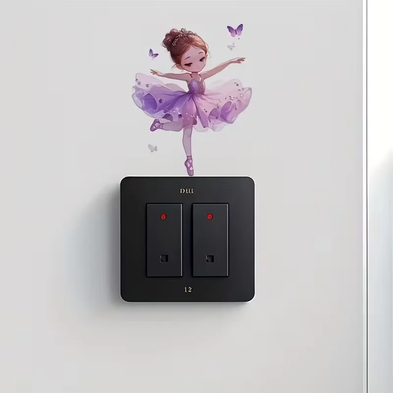1 classic style dancer wall sticker, detachable self-adhesive plastic switch sticker, easy to clean home decoration accessories