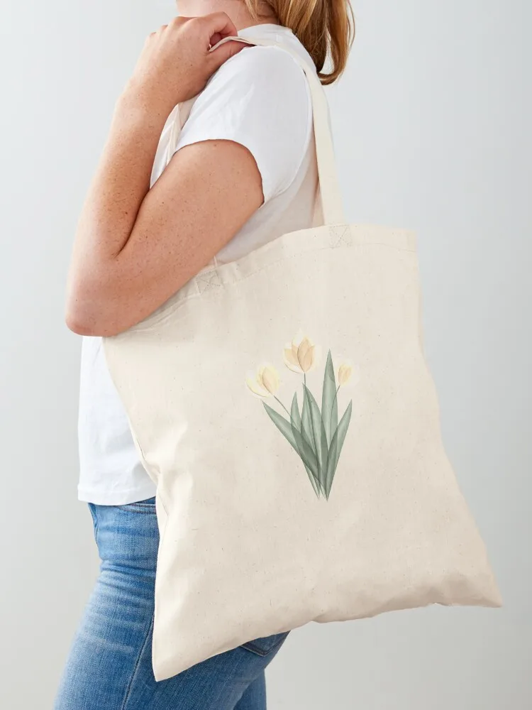 

Yellow tulips Tote Bag foldable reusable bag tote bags aesthetic hand bag handbag