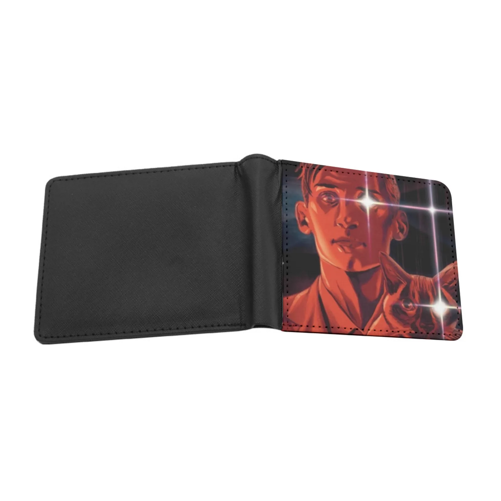 Spirit Phone Personalized Men's Leather Wallet Card Money Bag Pu Leather Wallet Spirit Phone Lemon Lemon Demon Spirit Phone